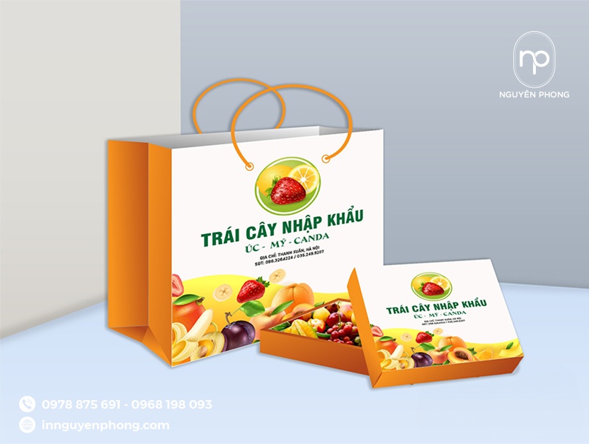 Mẫu in túi giấy đựng trái cây đẹp